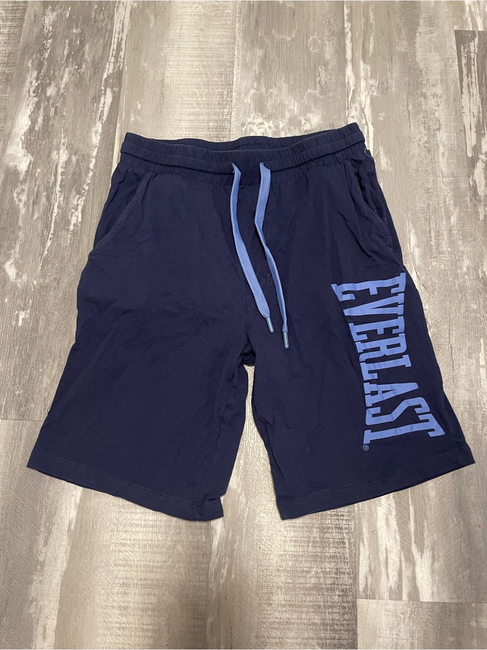 Everlast Navy Shorts with Light Blue Logo and Drawcords